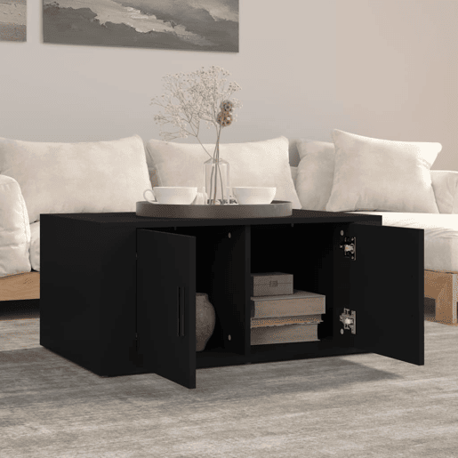 Mesa de Centro, Mesa baixa, 80x50x36 cm derivados de madeira preto