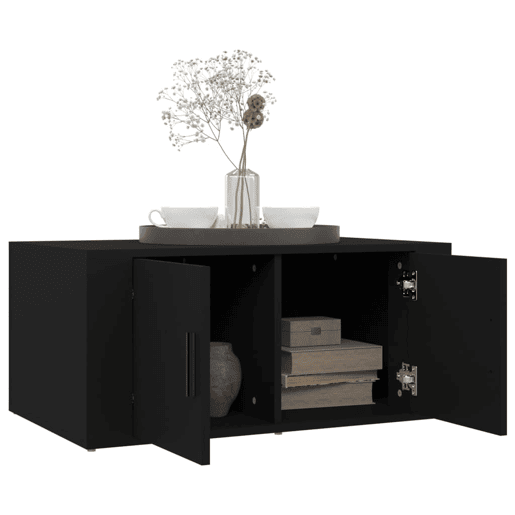 Mesa de Centro, Mesa baixa, 80x50x36 cm derivados de madeira preto