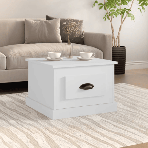 Mesa de Centro, Mesa baixa, 50x50x35 cm derivados madeira branco