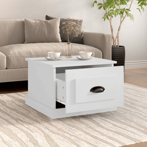 Mesa de Centro, Mesa baixa, 50x50x35 cm derivados madeira branco