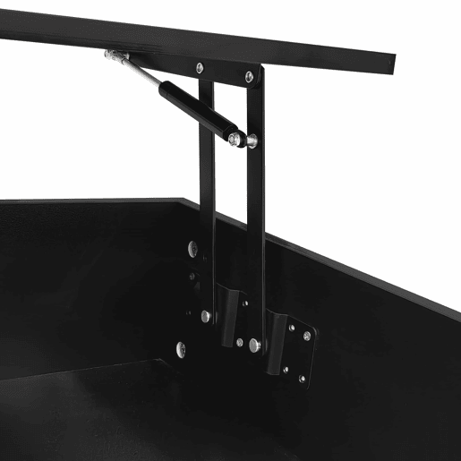 Mesa de centro LED 100x50x45 cm - Mesa elevável com design deslizante lateral, elevação hidráulica e arrumação - Preta Mesa de centro LED 100x50x45 cm - Mesa elevável com design deslizante lateral, elevação hidráulica e arrumação - Preta