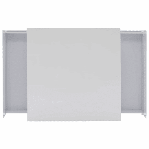 Mesa de centro LED 70x70x41 cm - 2 gavetas, área de exposição transparente - Branco