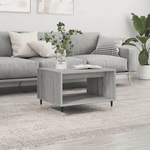 Mesa de Centro, Mesa baixa, 60x50x40 cm derivados de madeira cinzento sonoma