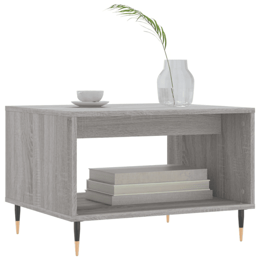 Mesa de Centro, Mesa baixa, 60x50x40 cm derivados de madeira cinzento sonoma