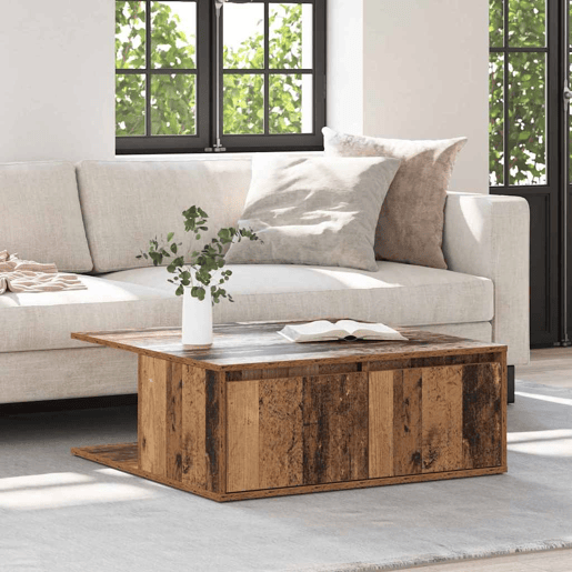 Mesa de Centro, Mesa baixa, com gaveta Madeira antiga 80 x 80 x 31 cm