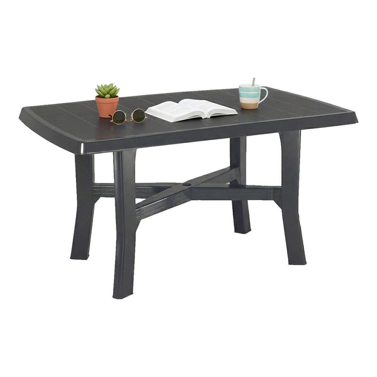 Mesa de exterior 6 plazas de plástico