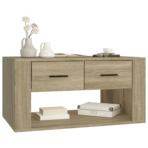 Mesa de Centro, Mesa baixa, 80x50x40 cm derivados madeira carvalho sonoma