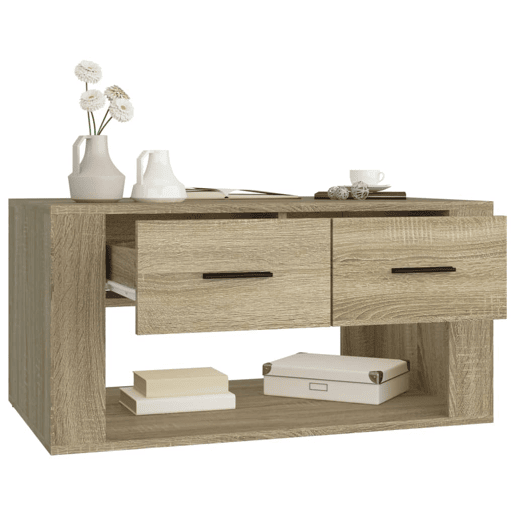 Mesa de Centro, Mesa baixa, 80x50x40 cm derivados madeira carvalho sonoma