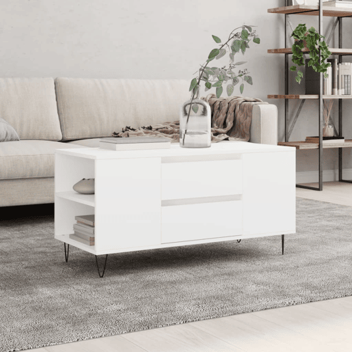 Mesa de Centro, Mesa baixa, 102x44,5x50 cm derivados de madeira branco