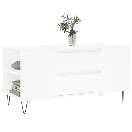 Mesa de Centro, Mesa baixa, 102x44,5x50 cm derivados de madeira branco