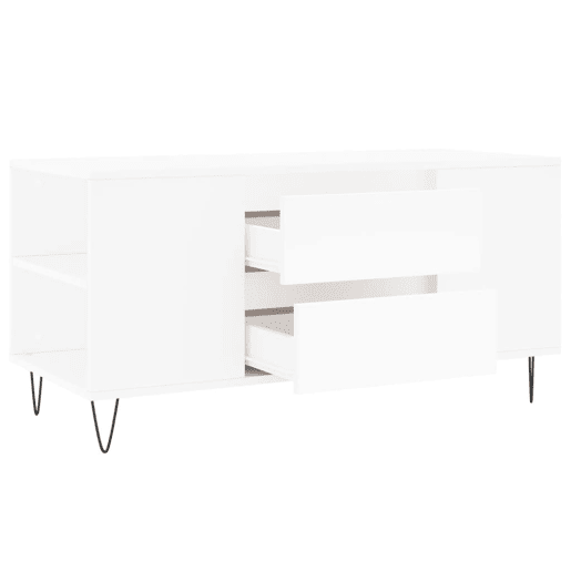 Mesa de Centro, Mesa baixa, 102x44,5x50 cm derivados de madeira branco