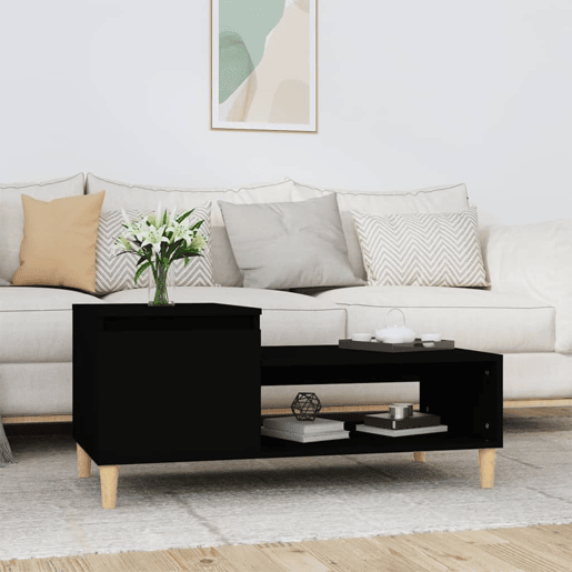 Mesa de Centro, Mesa baixa, 100x50x45 cm derivados de madeira preto