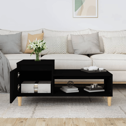 Mesa de Centro, Mesa baixa, 100x50x45 cm derivados de madeira preto