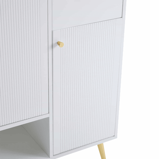 Sapateira - 2 gavetas + 4 portas + compartimento aberto - Branco