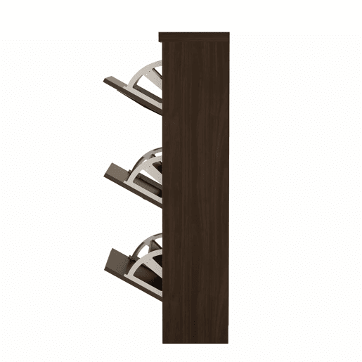 Sapateira 54x25x115 cm - 3 portas batentes, design rattan vintage - madeira