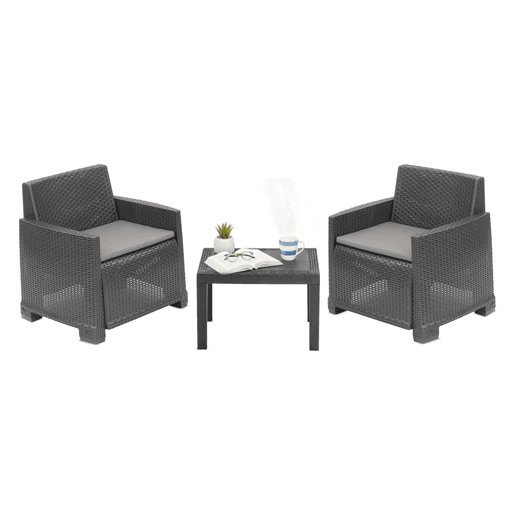 Conjunto de sala para exterior 2 lugares em plástico