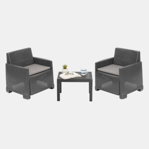 Conjunto de sala para exterior 2 lugares em plástico