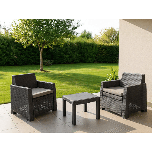 Conjunto de sala para exterior 2 lugares em plástico
