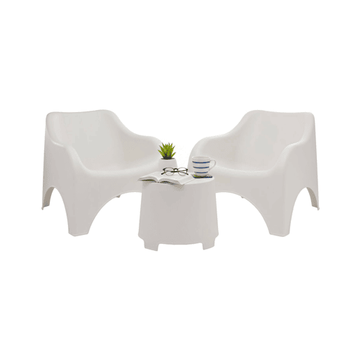 Conjunto de sala de estar externa 2 lugares em plástico Conjunto de sala de estar externa 2 lugares em plástico