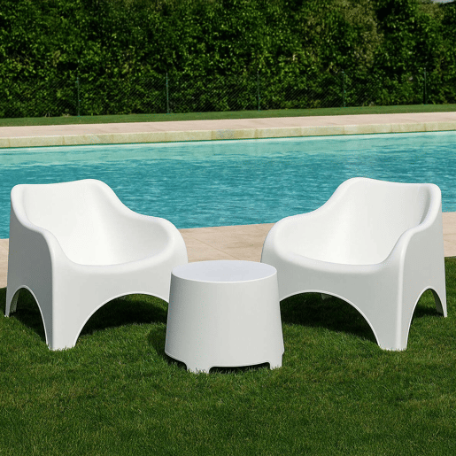 Conjunto de sala de estar externa 2 lugares em plástico Conjunto de sala de estar externa 2 lugares em plástico