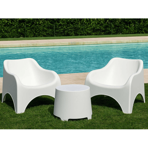 Conjunto de sala de estar externa 2 lugares em plástico Conjunto de sala de estar externa 2 lugares em plástico