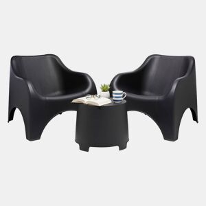 Conjunto de sofá de jardim 2 lugares em plástico