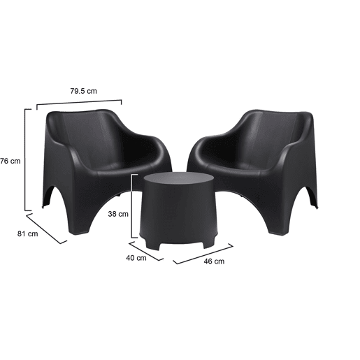 Conjunto de sofá de jardim 2 lugares em plástico Conjunto de sofá de jardim 2 lugares em plástico