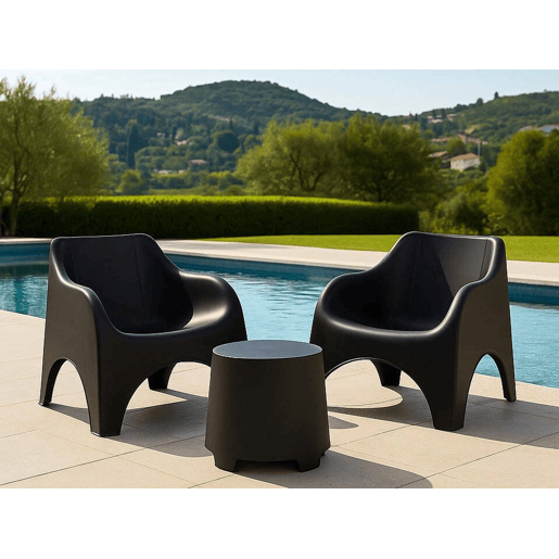 Conjunto de sofá de jardim 2 lugares em plástico