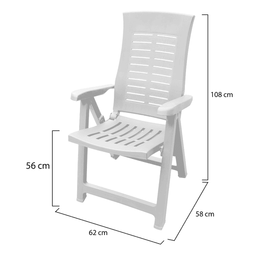 Cadeira de exterior de plástico branco Cadeira de exterior de plástico branco