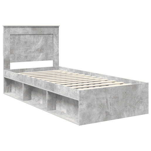 Estrutura de cama de solteiro para adultos com cabeceira Concreto 90 x 200 cm