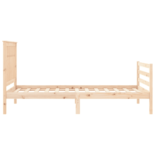 Estrutura de cama de solteiro para adultos com cabeceira 100x200 cm madeira maciça