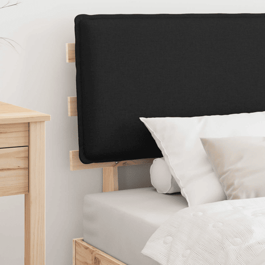 Estrutura de cama de solteiro para adultos com Cabeceira Estofada Preto 90 x 190 cm