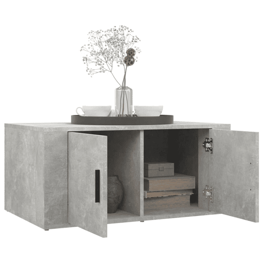 Mesa de Centro, Mesa baixa, 80x50x36 cm derivados madeira cinzento cimento