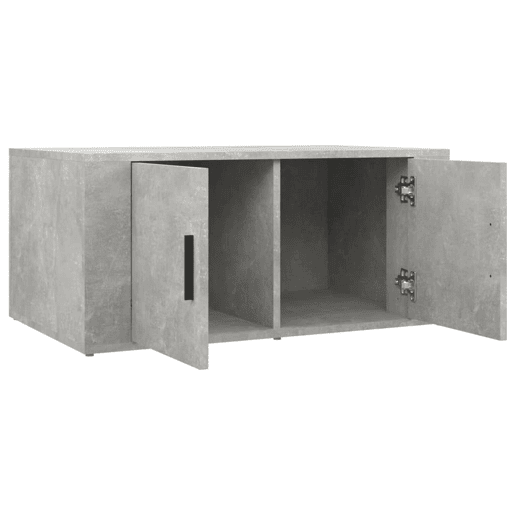 Mesa de Centro, Mesa baixa, 80x50x36 cm derivados madeira cinzento cimento