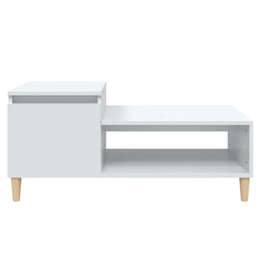 Mesa de Centro, Mesa baixa, 100x50x45 cm derivados madeira branco brilhante