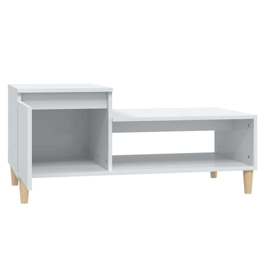 Mesa de Centro, Mesa baixa, 100x50x45 cm derivados madeira branco brilhante