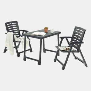 Conjunto de estar de exterior 2 lugares em plástico