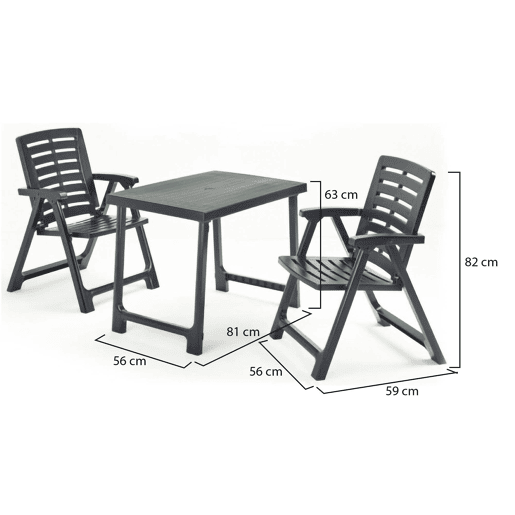Conjunto de estar de exterior 2 lugares em plástico Conjunto de estar de exterior 2 lugares em plástico