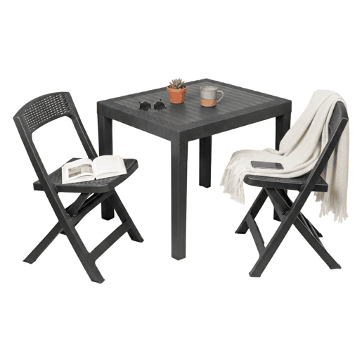 Conjunto de sala exterior de 2 lugares em plástico Conjunto de sala exterior de 2 lugares em plástico