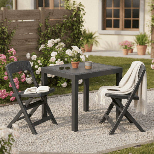 Conjunto de sala exterior de 2 lugares em plástico Conjunto de sala exterior de 2 lugares em plástico