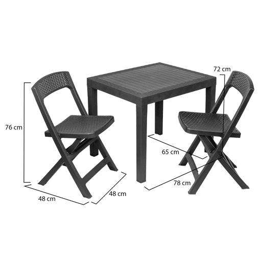Conjunto de sala exterior de 2 lugares em plástico Conjunto de sala exterior de 2 lugares em plástico