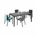 Set de salón exterior 4 plazas de plástico Set de salón exterior 4 plazas de plástico Negro