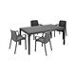 Set de salón exterior 4 plazas de plástico Set de salón exterior 4 plazas de plástico Negro