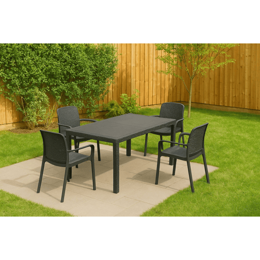 Conjunto de sala de estar externa 4 lugares em plástico