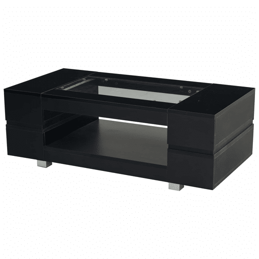 Mesa de centro LED - Tamanho padrão - Com controlo por aplicação Bluetooth, design sofisticado, para festas, escritórios, sala de estar - Preto Mesa de centro LED - Tamanho padrão - Com controlo por aplicação Bluetooth, design sofisticado, para festas, escritórios, sala de estar - Preto