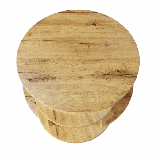Mesa de centro - com arrumação interior giratória - Natural e Preto