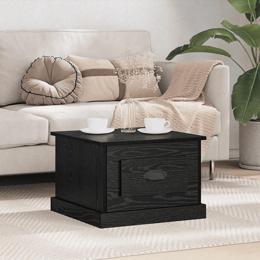Mesa de Centro, Mesa baixa, com gaveta Carvalho Preto 50 x 50 x 35 cm