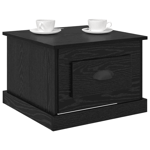 Mesa de Centro, Mesa baixa, com gaveta Carvalho Preto 50 x 50 x 35 cm