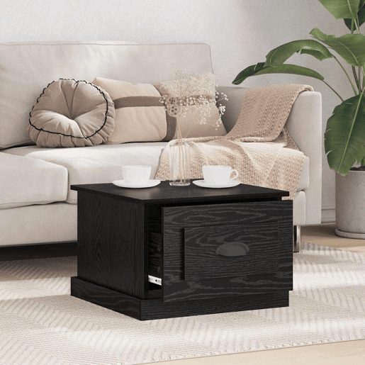 Mesa de Centro, Mesa baixa, com gaveta Carvalho Preto 50 x 50 x 35 cm