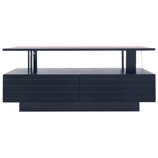 Mesa de centro LED - Características de armazenamento - Preto
